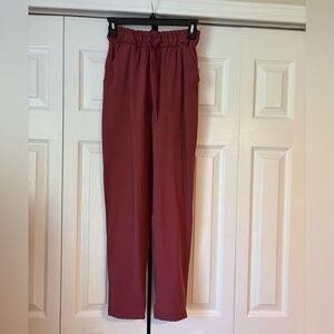 Lululemon Stretch High-Rise Pant 7/8 Length Burgundy Pants -Extra Small (2)